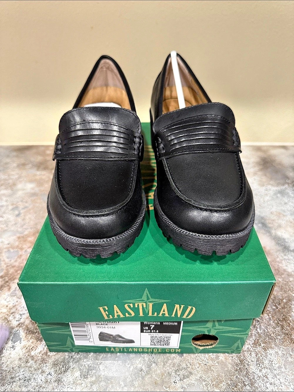 Eastland Newbury Black Loafer Heels